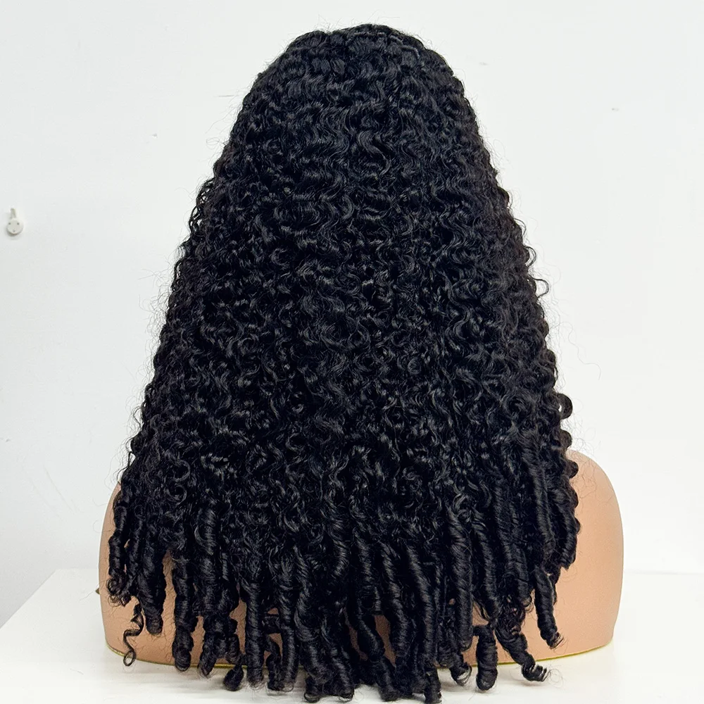 300% Density 5x5 Glueless Burmese Curly Human Hair Wigs Double Drawn 12A Human Hair Wigs with Bouncy End Texture For Black Women