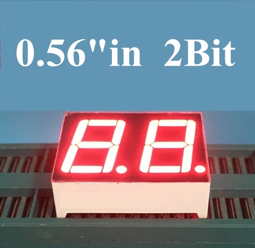 

20PCS RED 0.56" inch 2 Bit 7 Segment LED Display static state Digital Tube Plastic Metal Common anode