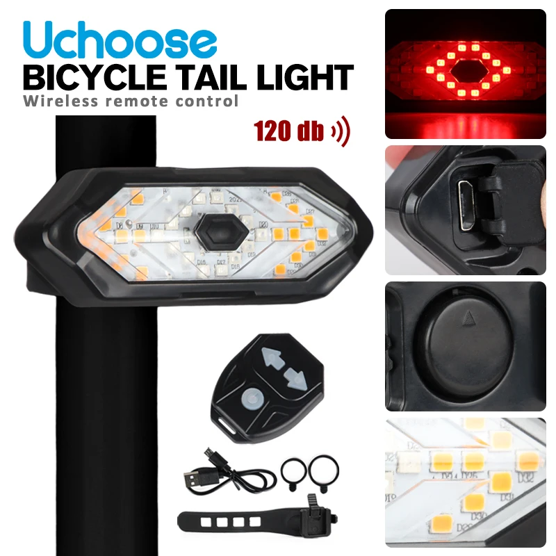 Accessori Per Biciclette Telecomando Per Bici Che Gira Fanale Posteriore Usb Ricaricabile Corno Mountain Bike Avvertimento Night Rider Fanale Posterio