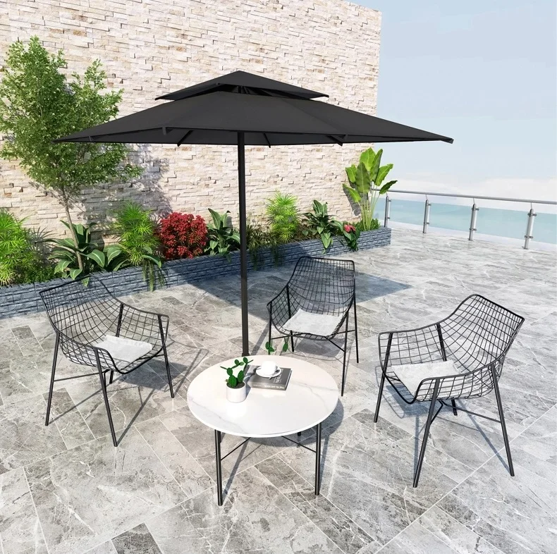 Outdoor iron tables and chairs courtyard open-air Cafe leisure simple negotiation suit