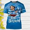 2024 Summer Disney Hot Sale Stitch 3d Print T Shirt Children Clothes Cartoons Kids T-shirts Casual Tops Tee 1-14 Years 2