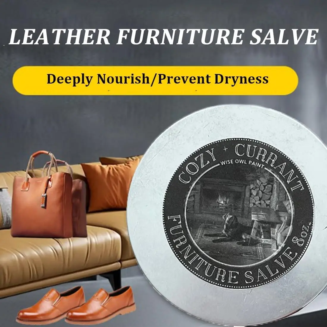 Ventrio&trade; Leather Repair Cream, Salve, Leather Repair, Salve for Leather, Salve for Wood Floors, and Brush