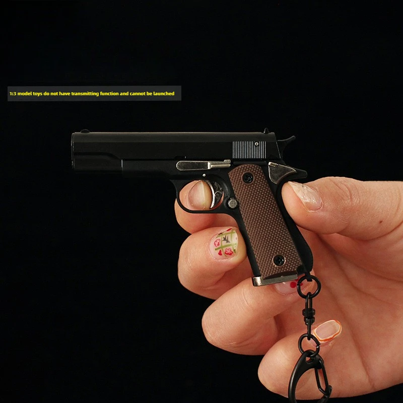 Mini Pistol Keychain 1:3 Nylon Pistol Model Semi-alloy 1911 Disassembled Version Metal Keychain Toy 4