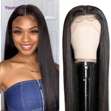 

Young Face HD Lace Part Wigs Human Hair Brazilian Straight Human Hair Wigs 4x4 Middle Part Lace Wigs 150% Density Natural Color