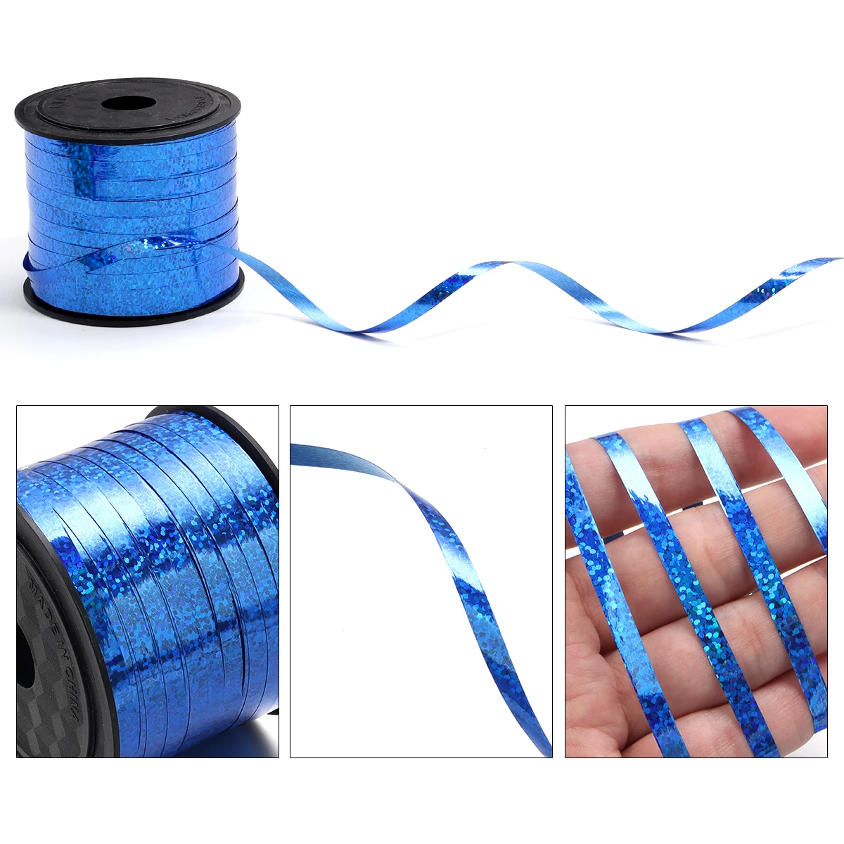 Plastic Laser Ribbon 100yards/roll 5mm party decorations printed satin ribbon for Cake Gift Box Packaging Party Wedding Decoration Accessories