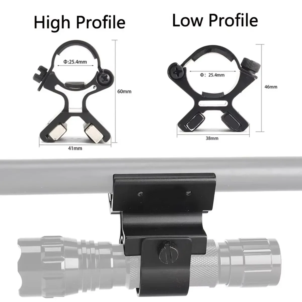 Rifle Scope Mount Weapon Flashlight Mount Flashlight Scope Mount Magnetic Concealment Mount Flashlight Mount Magnetic Scope Gun Mount Magnet Flashlights Mount Strong Holder Led Riflescope Laser Torch Lanterna Bracket Hunting Toy
