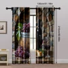2pcs, Curtain Cloth Grapes & Red Wine Theme Durable Polyester (without rod) Art Deco Festive Use for Bedroom, Kitchen, Office & 5