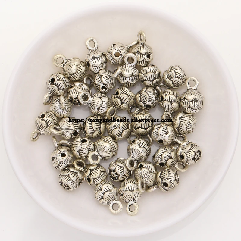 

(50Pcs / Lot !) Zinc Alloy Tibetan Silver European Charm 3 Holes Connector Beads For Jewelry Making Size 11.5x7mm HA-5214