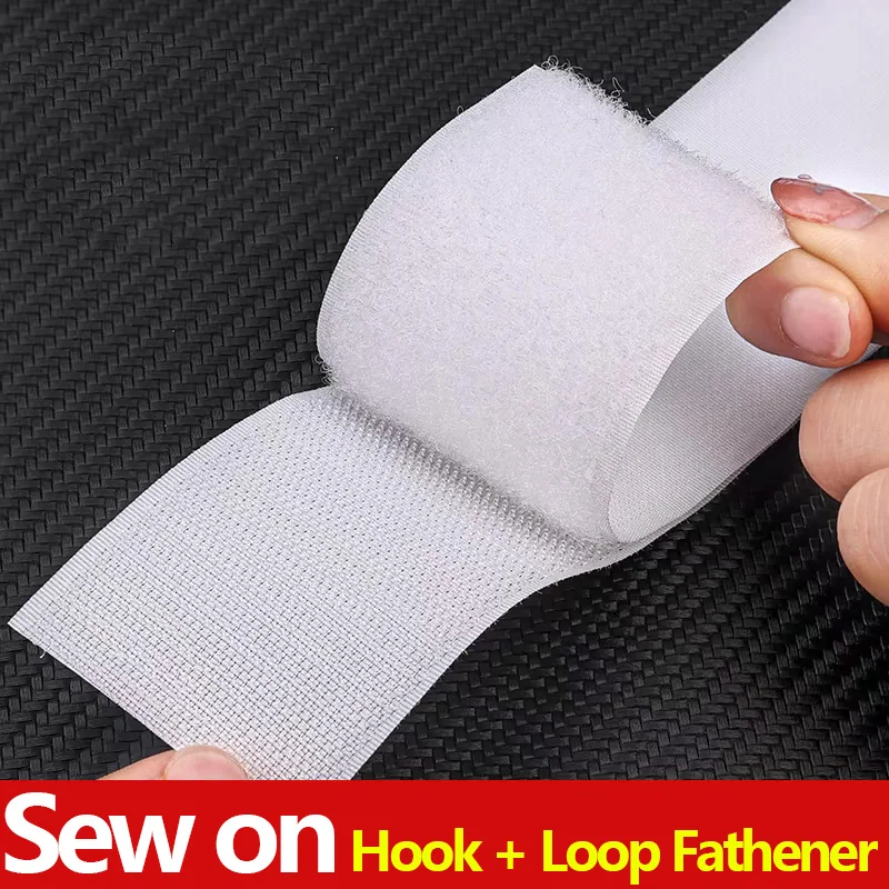 White Hook and Loop Tape Non-Adhesive Fastener Strip