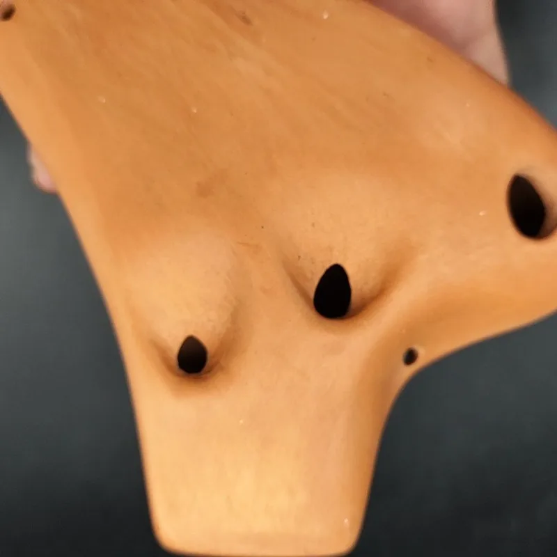 Double Pipe Red Pottery AC Flute Ocarina Clay Musical Instrument Beginner Professional Students