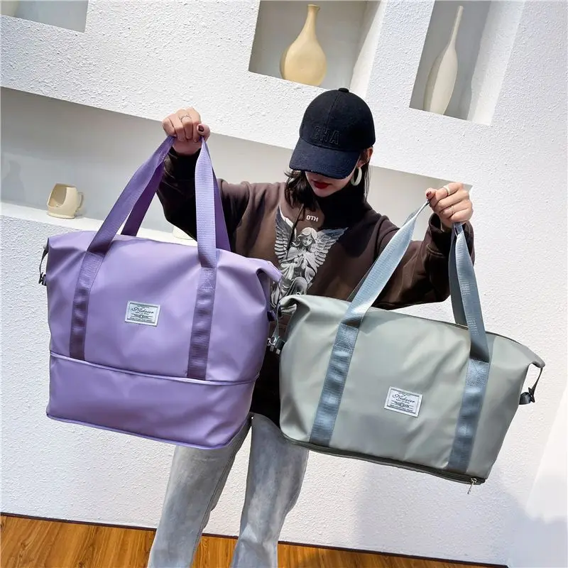 

Folding Travel Bag for Women Waterproof Duffle Tote Bag Large Multifunction Large Capacity Sports Storage Bags for Female Q220