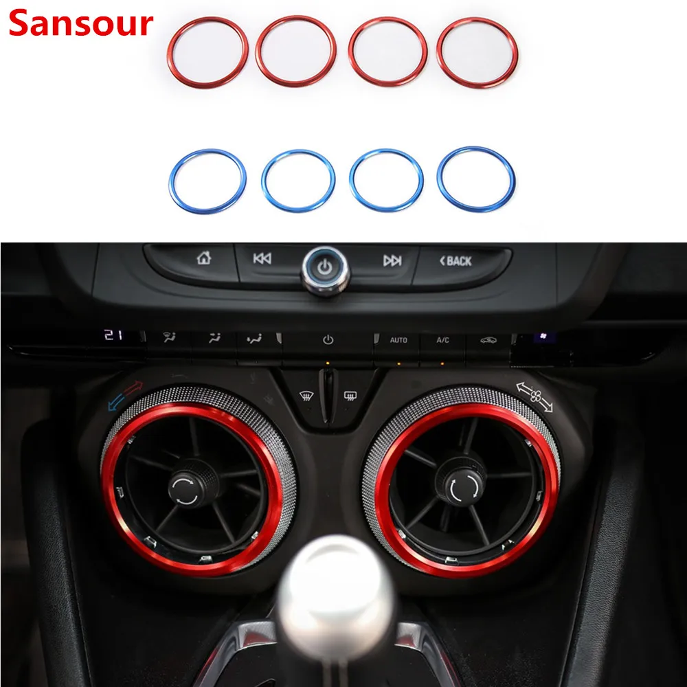 

Декоративное кольцо Sansour для вентиляционного отверстия салона автомобиля Chevrolet Camaro 2017 и выше, автомобильные аксессуары, Стайлинг