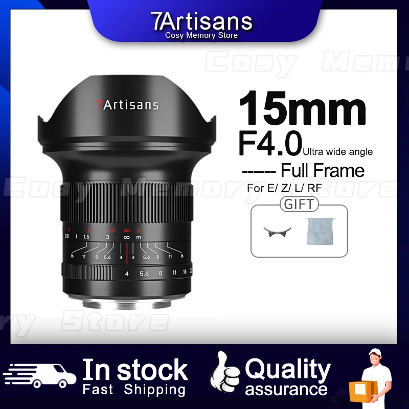 

7Artisans 15mm F4 MF Wide Angle Full-Frame Lens For Nikon Z Z50 ZFC Leica SIGMA L SL Sony E FX3 Canon RF EOS-R EOS-R5