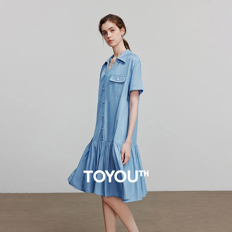 TOYOUTH Women Dress 2025 Summer New Short Sleeve Holiday Casual Dress 8529059