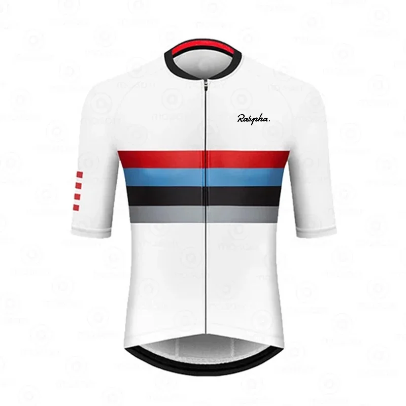 

2024 Ralvpha Summer Short Sleeve Cycling Jersey Men Breathable Cycling Clothing Quick Dry Bicycle Shirt Road MTB Bike Jersey