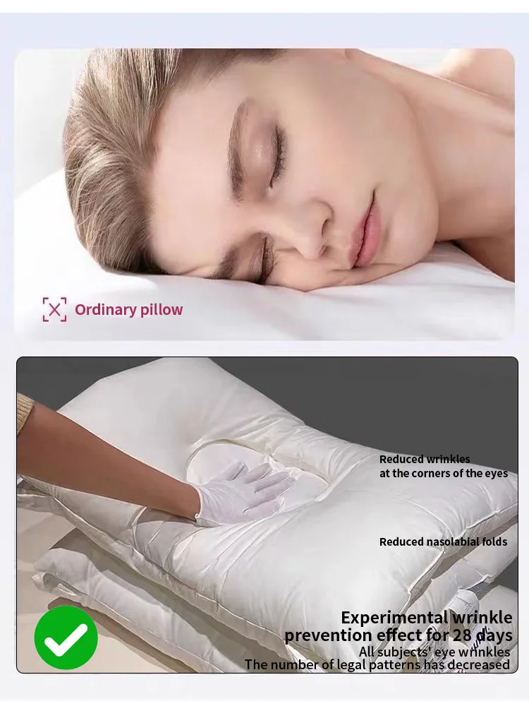 1PCS Pillows Soft Feather Velvet Neck Pain Relief Help Sleep Relaxing Cervical orthopedic Anti-snoring Anti Wrinkle Pillow 3