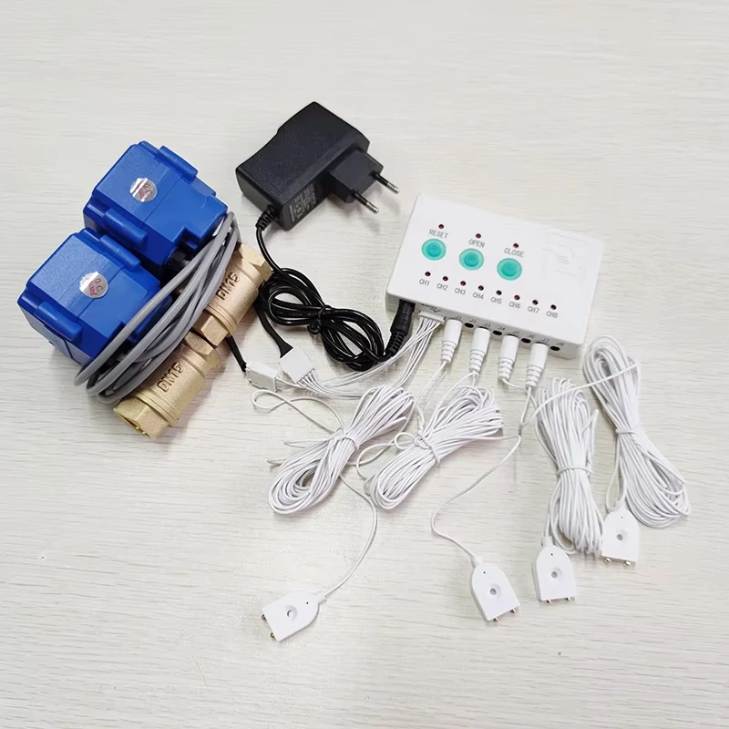 Water Leakage Alarm Device with Brass Smart Valve DN15/DN20/DN25 & 2pcs 6-Meter Long Water Sensor Protection Against Leaks