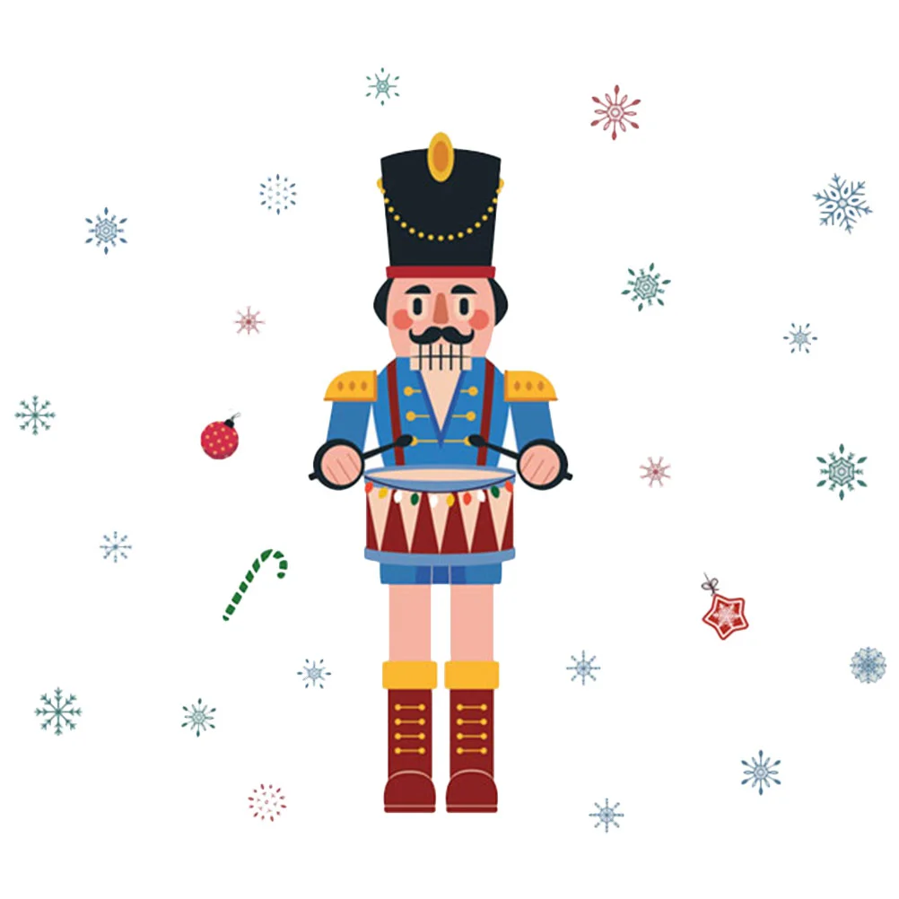 

Christmas Nutcracker Sticker Snowflake Nutcracker Window Cling Holiday Window Door Decoration