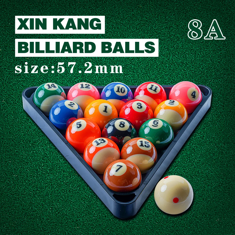 XinKang-Standard Billiard Balls Set, 58mm, 57.2mm, phenolic Resin, Pool Table Balls, Billliard Accessories