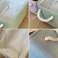 New Linen Fabric Storage Basket Large Capacity，for Sorting and Organizing Miscellaneous Items Storage Baskets Woven Basket 2