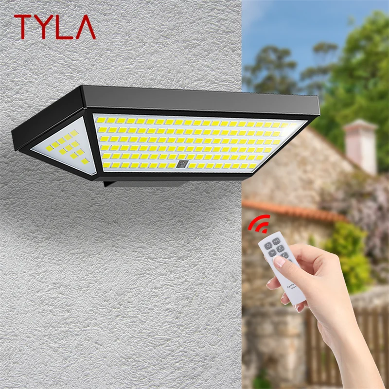 

TYLA Outdoor Solar Wall Flood Light Human Body Induction With Remote Control Waterproof IP65 LED For Courtyard Porch Lamp