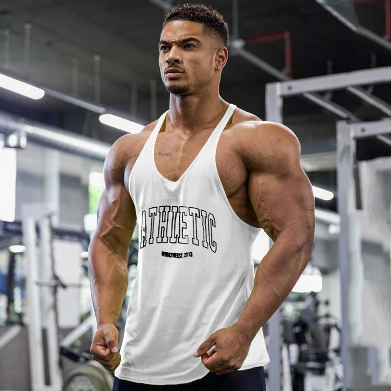 

Майка мужская для фитнеса, хлопковая быстросохнущая дышащая эластичная жилетка с круглым вырезом, одежда для спортзала, бега, тренировок, лето