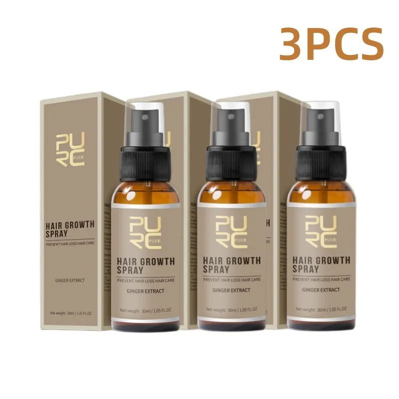 PURC Ginger Hair Growth Spray Fast Growing Hair Loss Treatment Anti