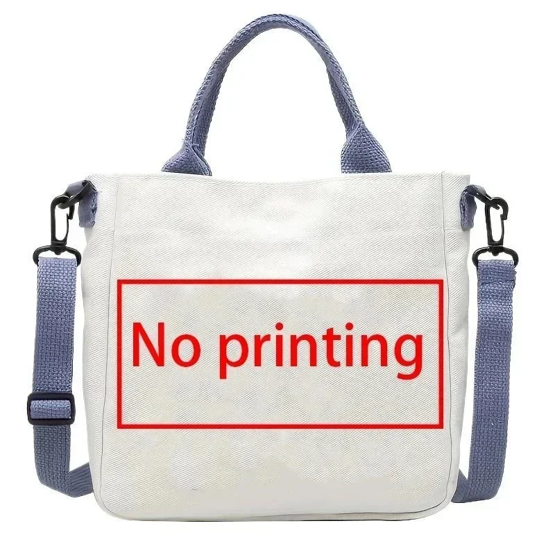 KPop Demon Hunters Canvas Shoulder Bag for Boys Girls Cartoon Letter Printed Crossbody Pouch Students Portable Fashion Handbag