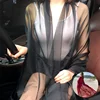 Korean Solid Color Transparent Sexy Thin Chiffon Beach Towel Sunscreen Shawl Women Summer Air Conditioning Ice Silk Scarf 6