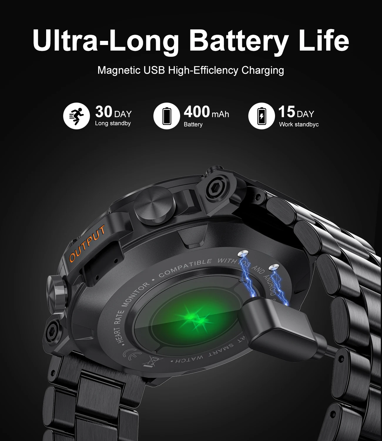 LIGE  ȭ Ʈ ġ 2024,   ƮϽ ƮĿ,  , 400mAh, 1.39 ġ HD Ʈġ, ȵ̵ IOS K56