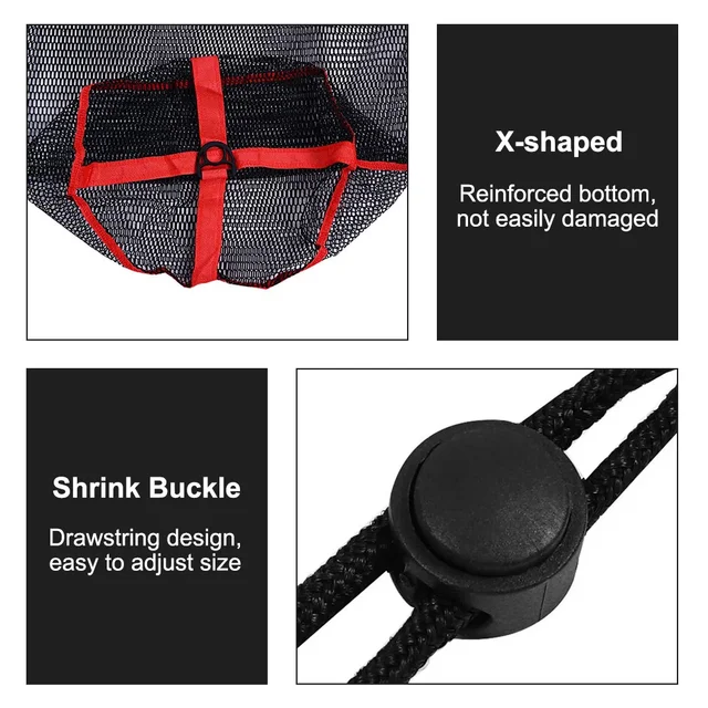 Drawstring Fishing Net Nylon Fish Guard Basket Foldable Nylon Mesh Fishing Net Tool Small Fish Crayfish Shrimp Crab Accessories 3