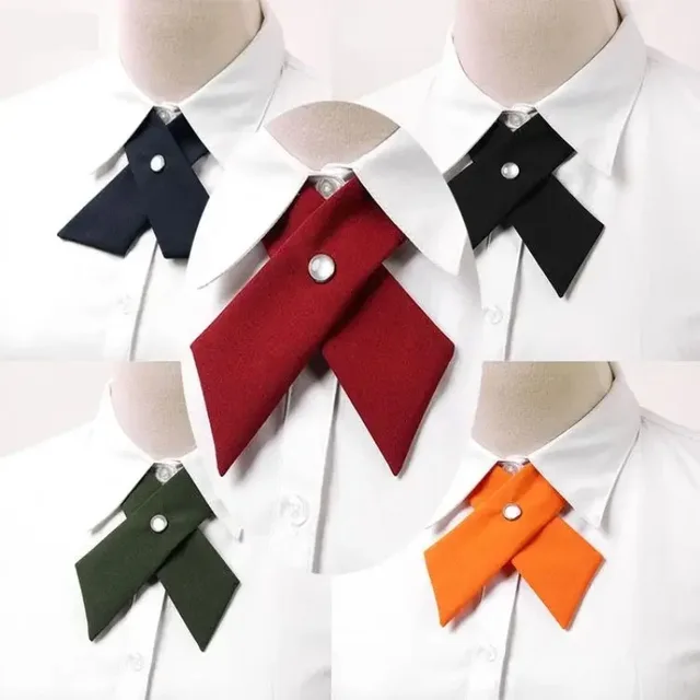 Student Uniform Bow Tie Crisscross Bow Tie for Women Girls School Uniform Adjustable Bowtie Pre-tied Necktie 1