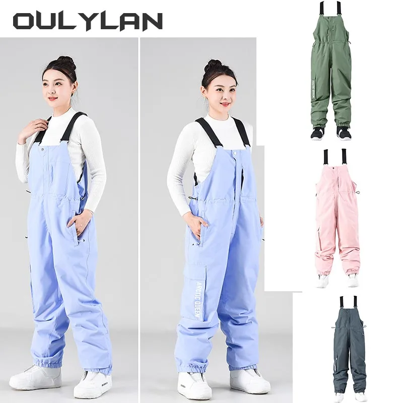 

New -30 Ski Bib Pants Women Men Waterproof Windproof Thick Warmth Thermal Winter Outdoor Sports Snowboarding Pants Overalls