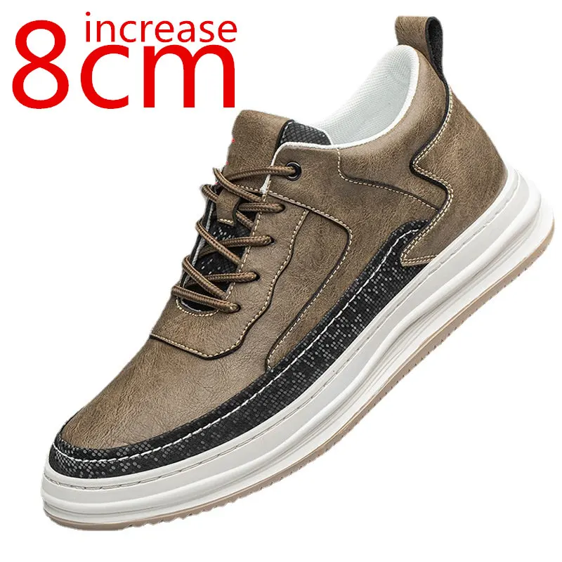 CALTO Zapatos Con Elevador De Altura Invisible Para Hombre, Color Marrón, Cuero De Primera Calidad, Ligeros, Formales, Oxfords Formales, 3.2 Pulgadas Más Alto, Y4093, Marrón, 10
