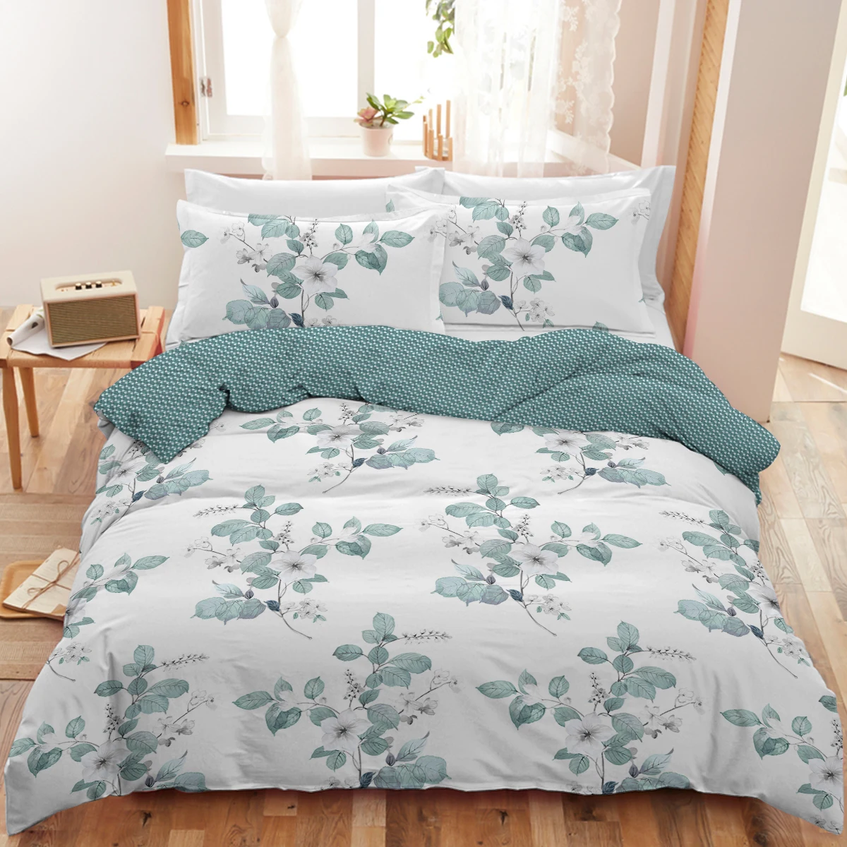 

BeddingOutlet Lily Duvet Cover Set Freshness Flower Comforter Cover Microfiber Queen King Size 1 Quilt Cover With 2 pilowcases