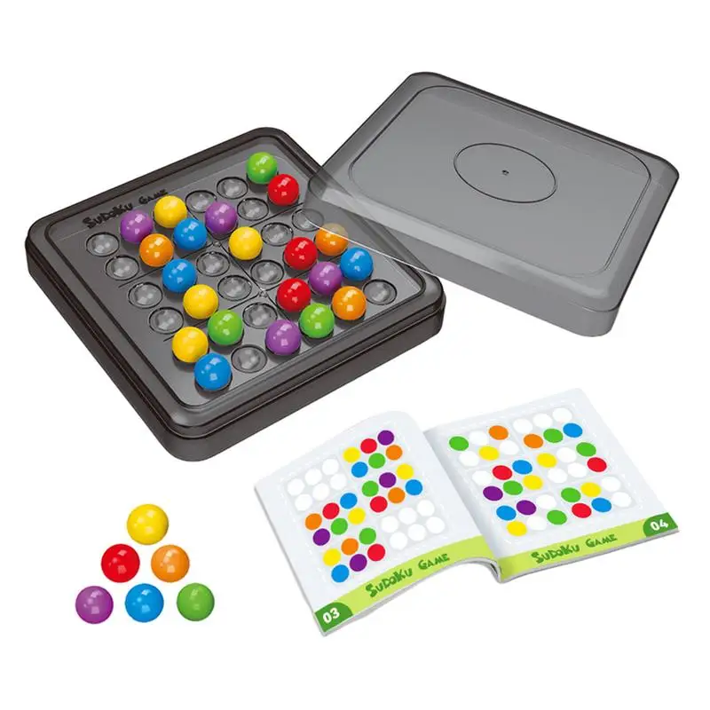 

Игра-головоломка с радужными бусинами, шахматная настольная игра, подходящая игрушка, Забавный пазл судоку, развивающая и Веселая Игра Монтессори, подходящие игры, подарок для детей