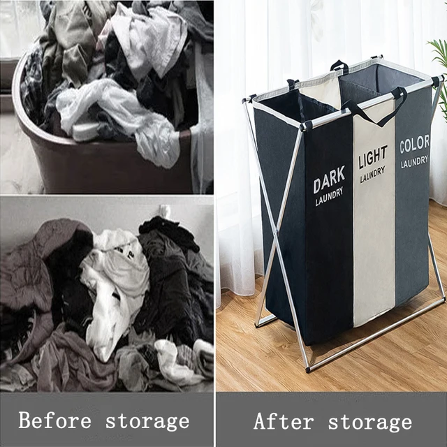 Meidjia 3 Ujj Mosoda Kosár Oxford Kendő Összecsukható Piszkos Ruhák Tároló Szervező Akadályok Otthoni Sundries Kosarak - Image 3