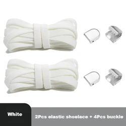 Effortless Elastic No - Tie Shoelaces for All Ages - Quick and Easy Sneaker Upgrade (White)