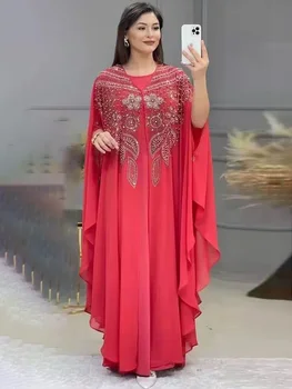 Abayas For Women Dubai Luxury 2024 Chiffon Boubou Muslim Fashion Dress Caftan Marocain Wedding Party Occasions Djellaba Femme 1