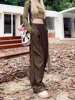 Korean Internet Celebrity Personalized Work Pants for Women with Elastic Waist Drawstring Straight Tube Casual Loose Wide Leg 5