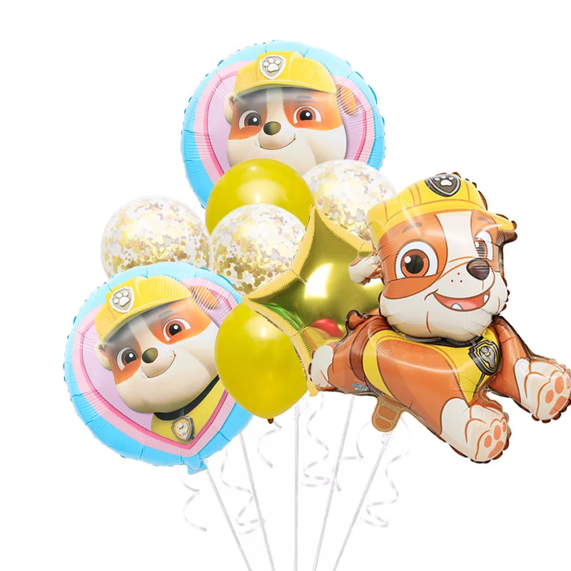 Decoración para fiesta de cumpleaños de perros de la Patrulla Canina, grupo decorativo, vajilla desechable, globos combinados para suministros de fiesta para niños