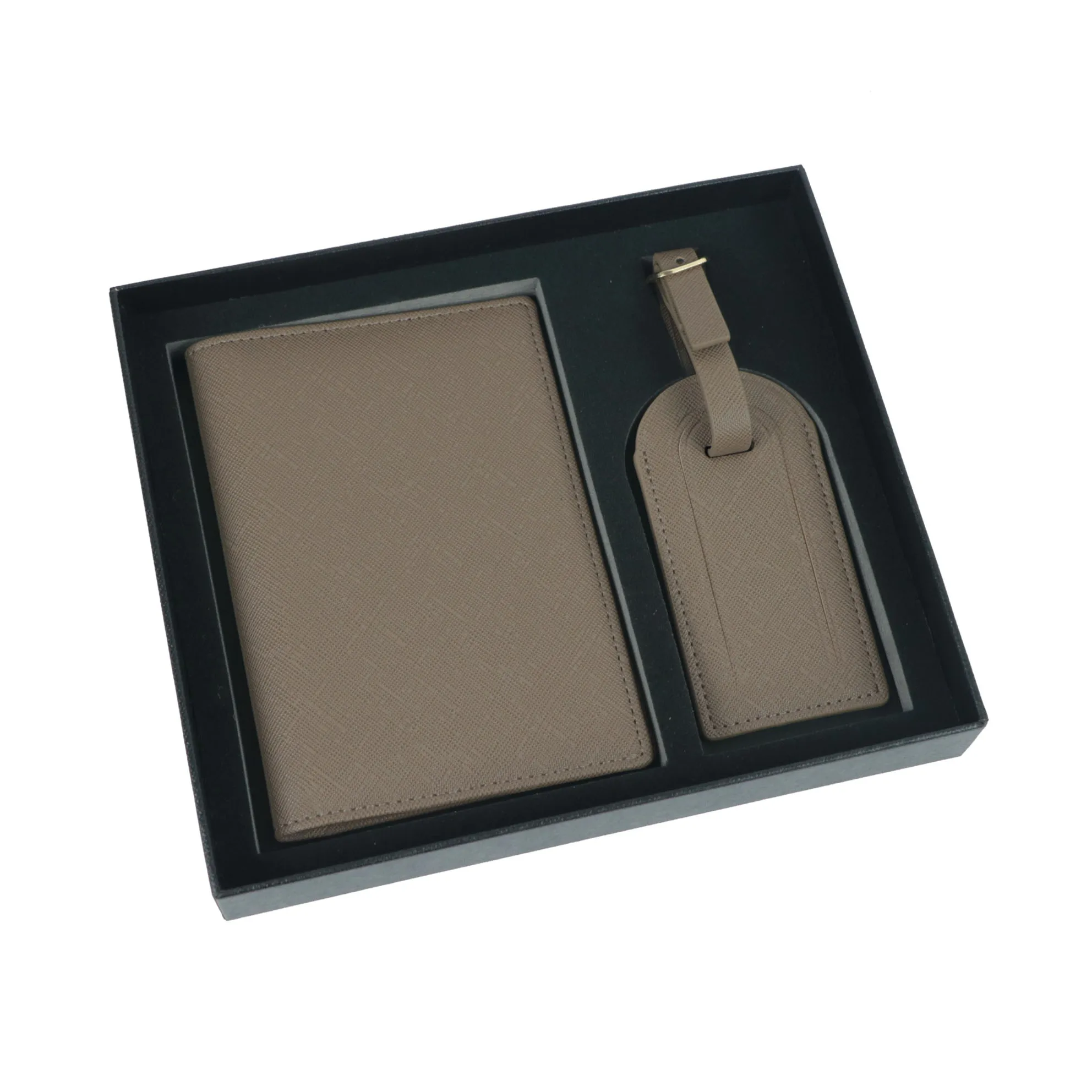 Personalized Passport Cover & Luggage Tag Set - Elegant Travel Accessories