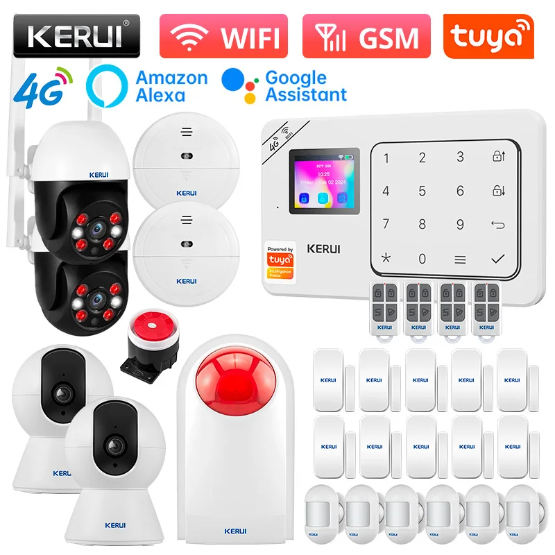 433MHZ Anti-theft Alarms 4G+WiFi Wireless Home Alarm System Kit Tuya Smart Burgl