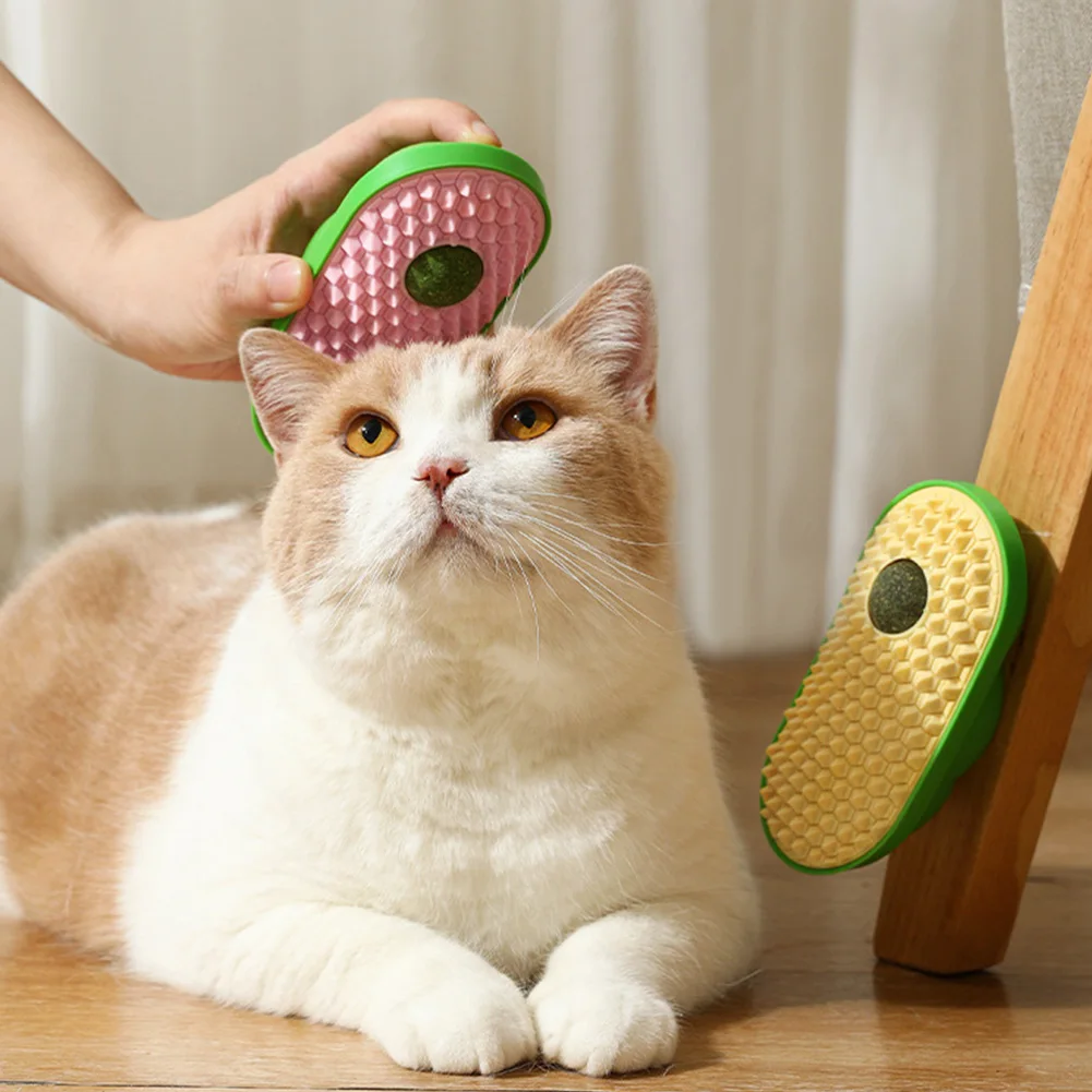 고양이 헤어케어용 벽걸이형 스크래쳐, 캣닙 함유, 새끼 고양이 털갈이 마사지기, 긴털/짧은털 새끼 고양이와 실내 고양이를 위한 셀프 그루밍 빗