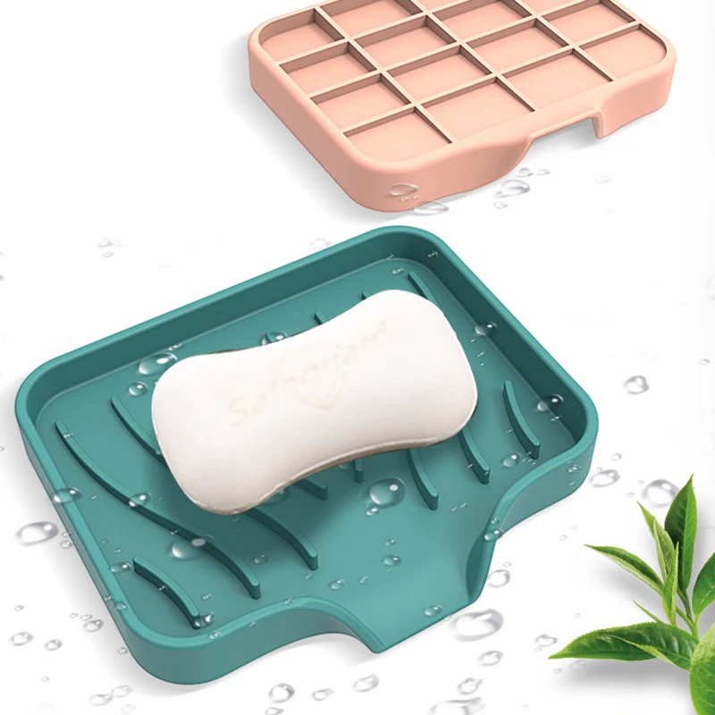 Sink Faucet Splash-Proof Drain Rack Non-slip Countertop Pad Silicone Soap Holder Basket Kitchen Sponge Wipe Shelf