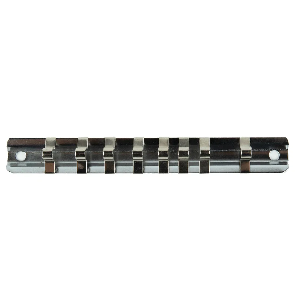 1 Pc Socket Storage Rack 1/4 3/8 1/2 Inch With 8 Clips On Rail Tool Organizer Storage For Any Home Or Industrial Garage 2