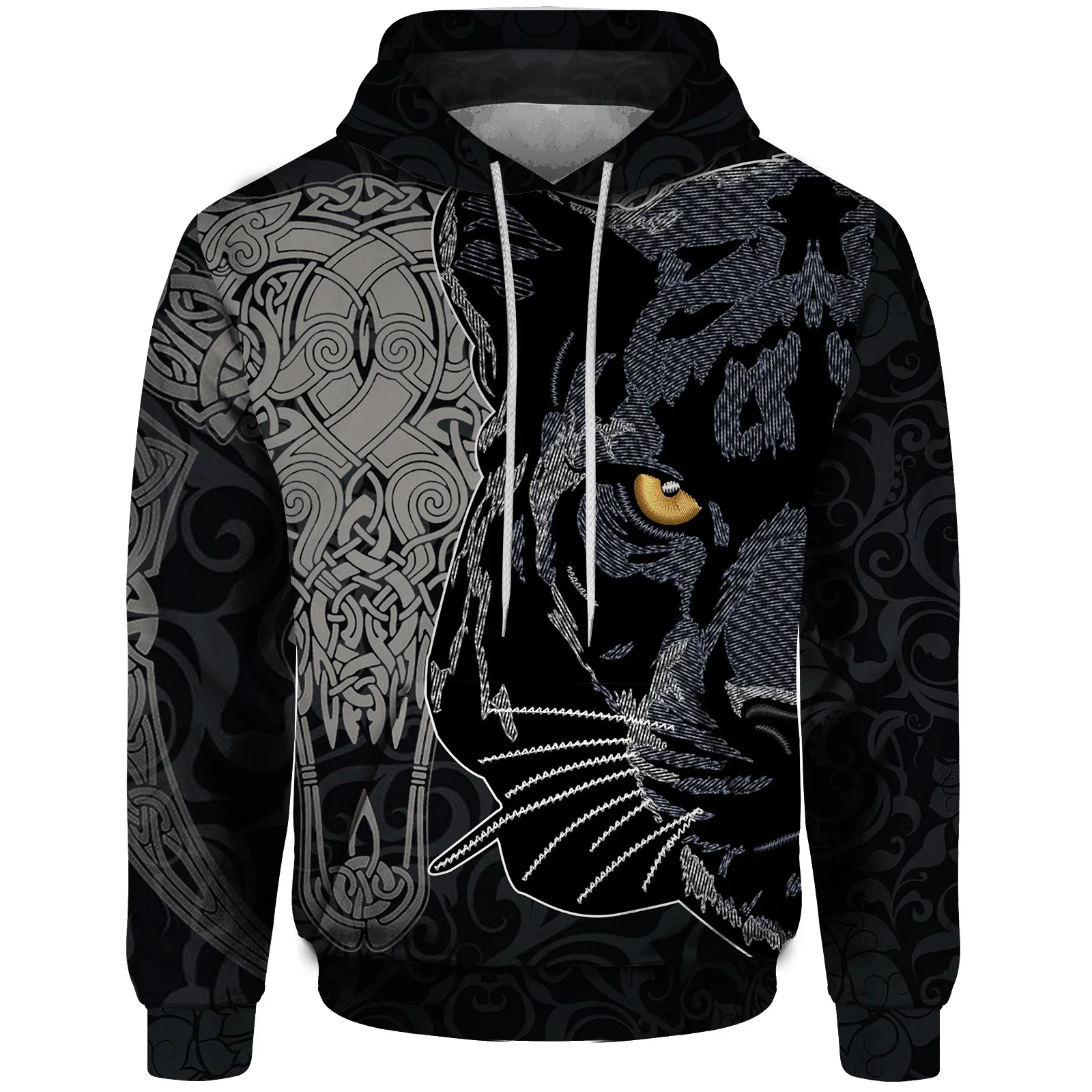 Trendy and Comfortable New in Hoodies & Sweatshirts Stylish Black Panther Print Sweatshirts for Men Casual and Versatile Hoodie