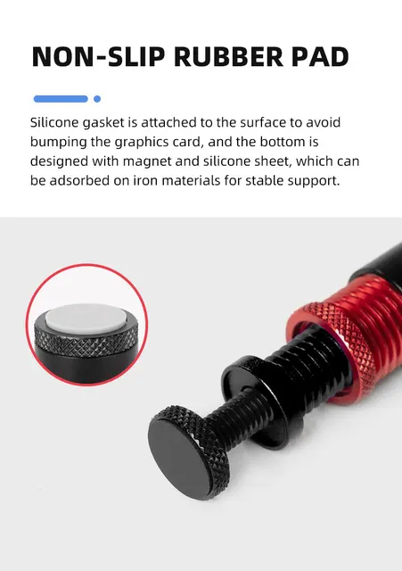 Supporto Scheda Video Regolabile - Staffa In Alluminio Con Magnete Per GPU Pesanti - Foto 10