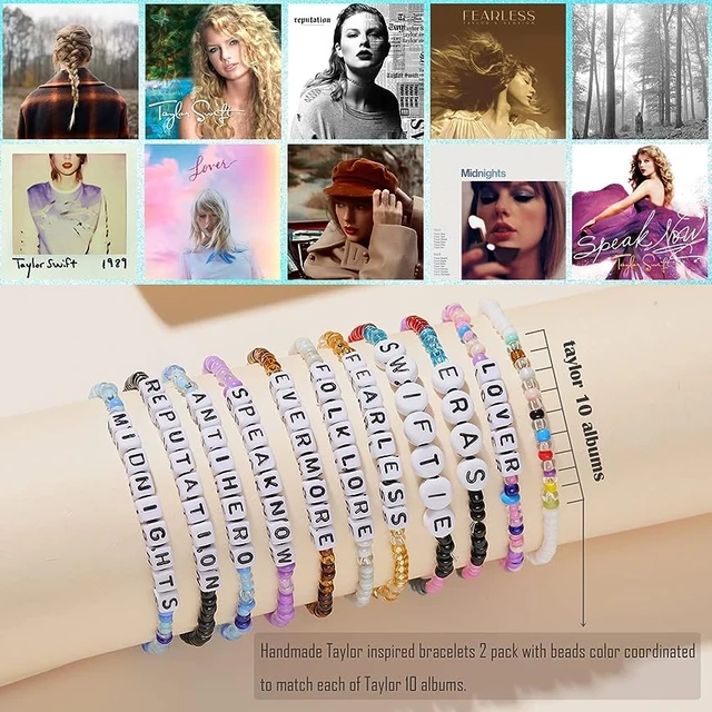 Taylor Swift friendship bracelet set, stretchy bracelet, Eras Tour  bracelets, beaded bracelets, stretch bracelet set, gifts for Swifties