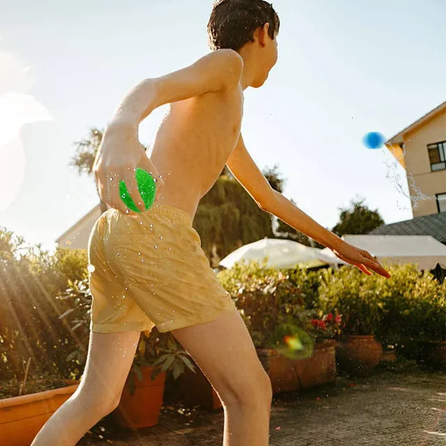 10pcs 5cm Reusable Water Balls Children Water Balloon Outdoor Swimming Pool Fight Absorbent Cotton Balls Soaker Bomb Balls DDJ 5